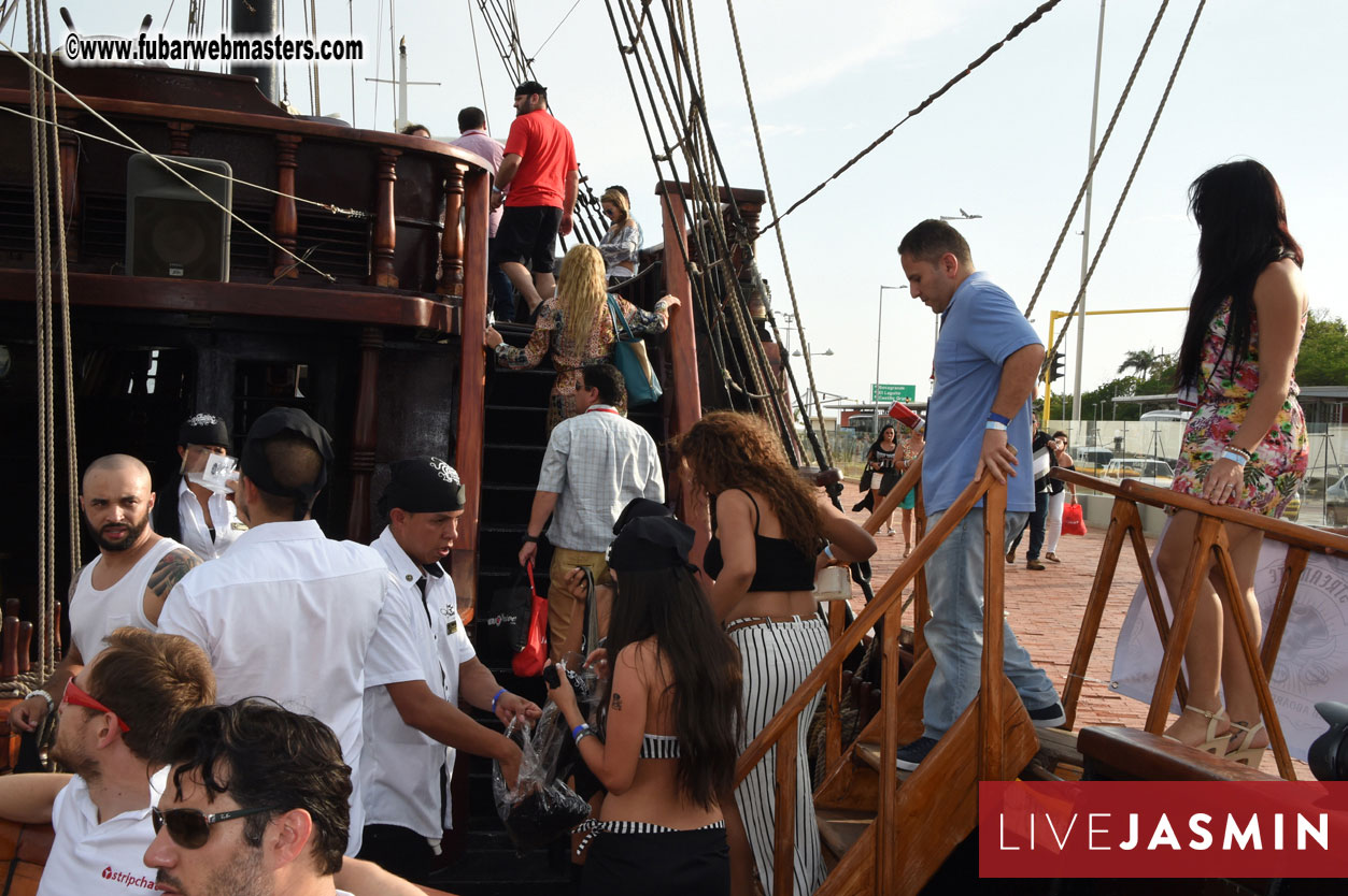 Champagne Networking Pirate Boat