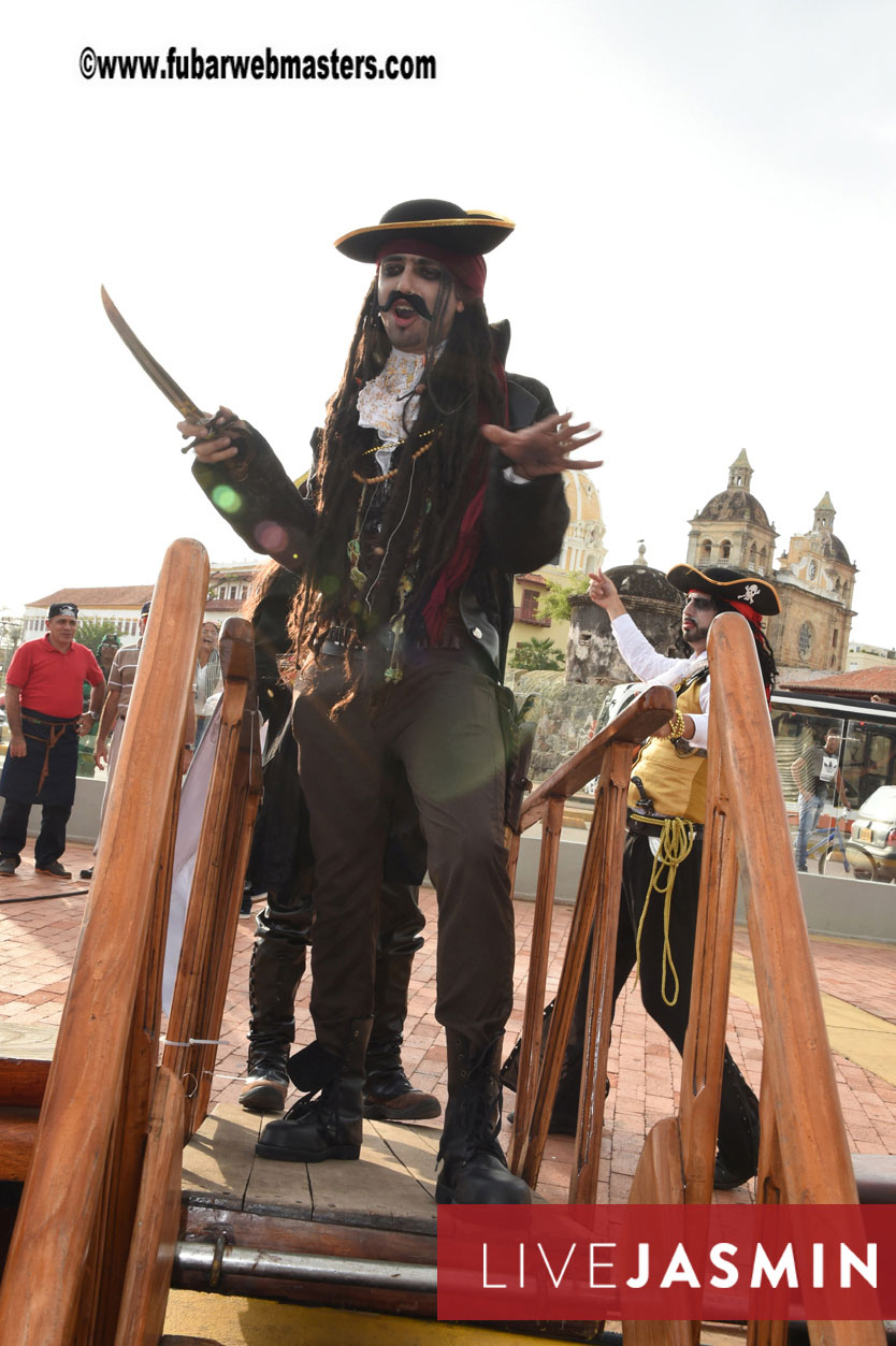 Champagne Networking Pirate Boat