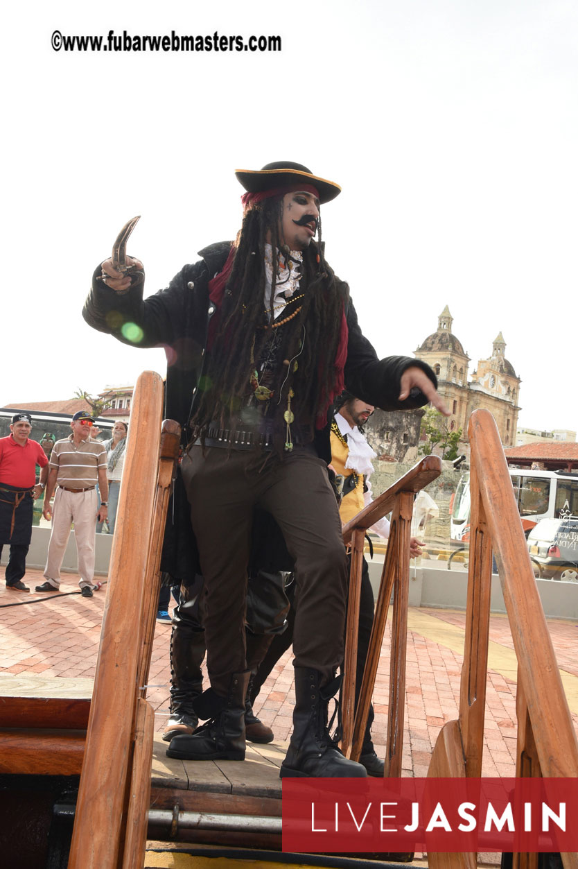 Champagne Networking Pirate Boat