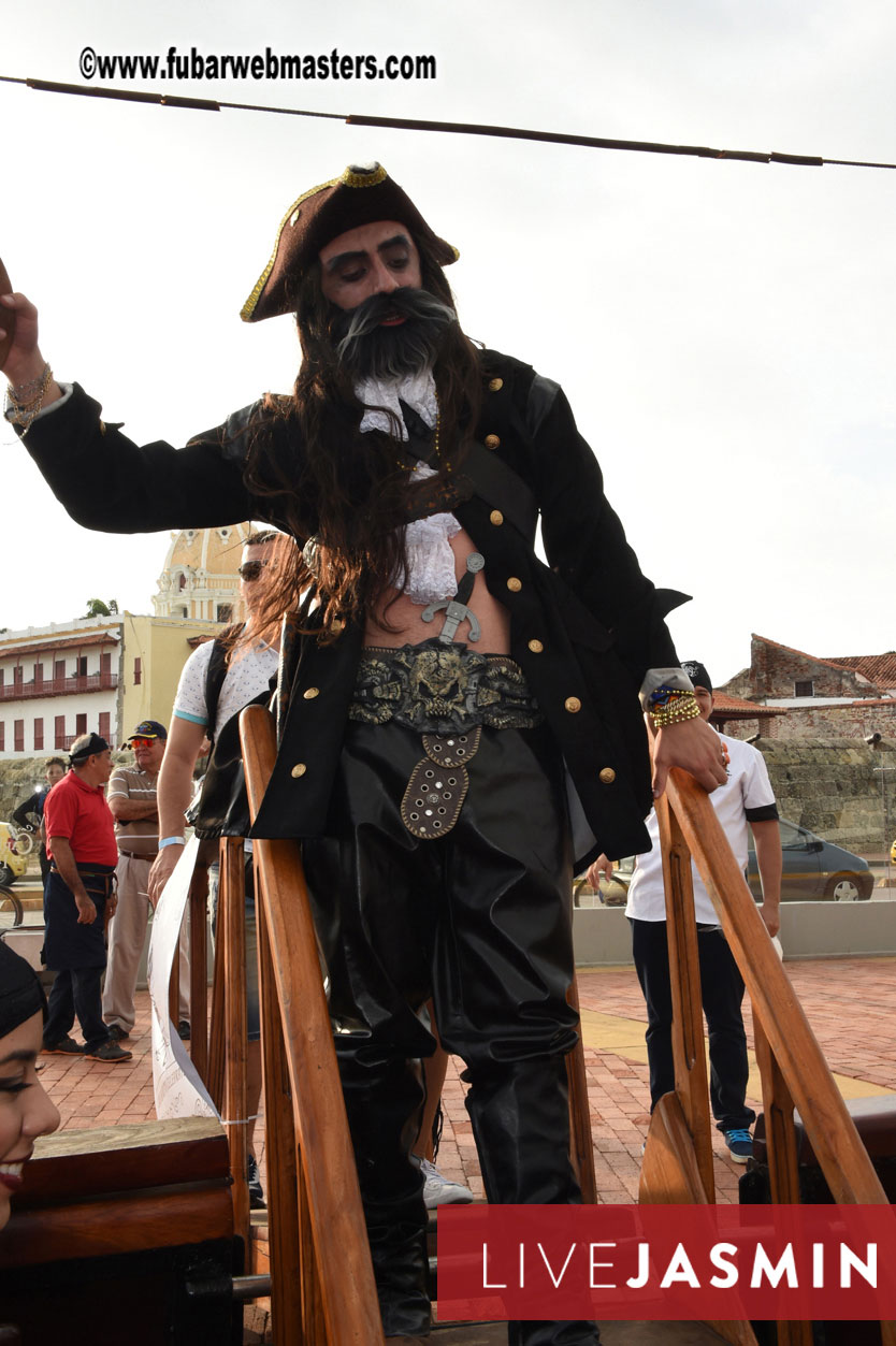 Champagne Networking Pirate Boat