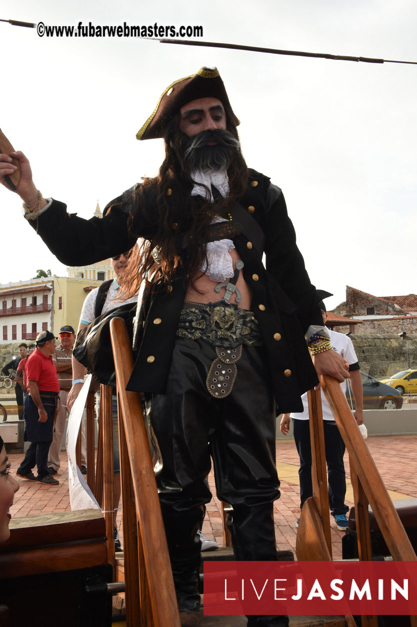 Champagne Networking Pirate Boat