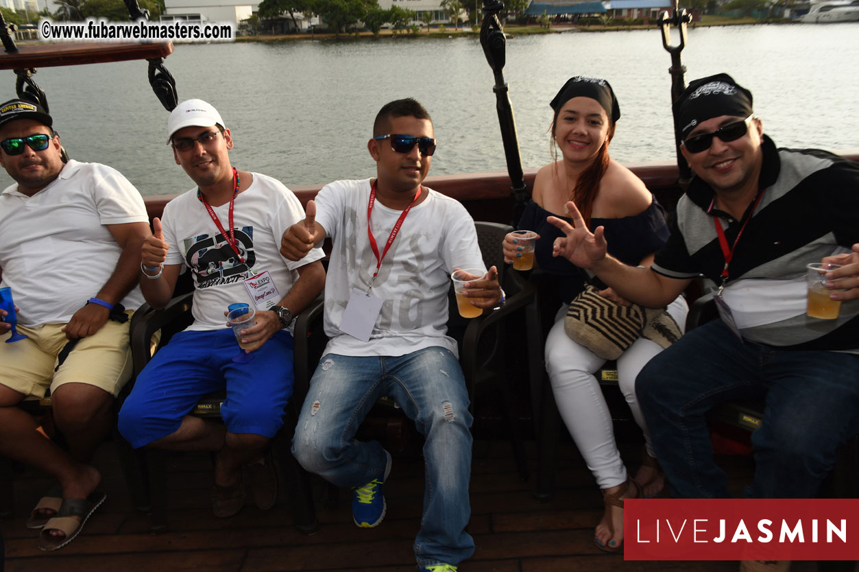 Champagne Networking Pirate Boat
