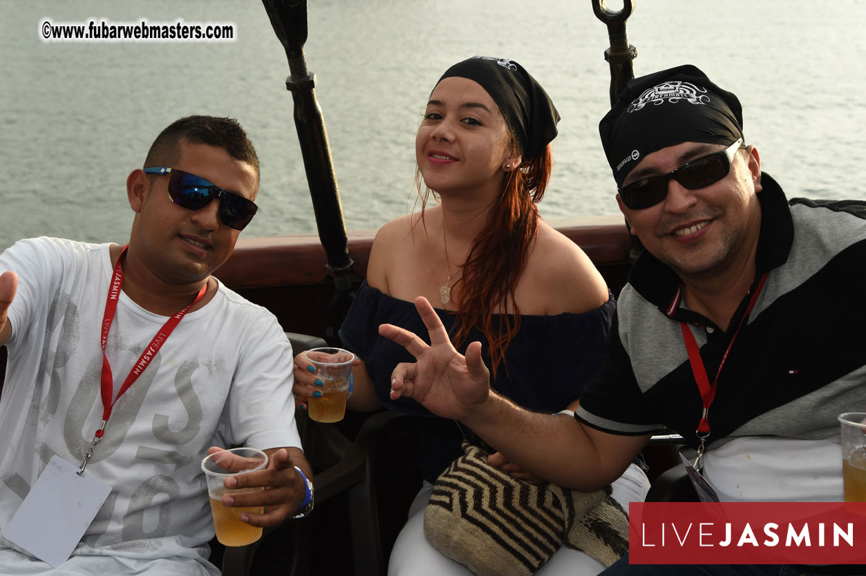 Champagne Networking Pirate Boat
