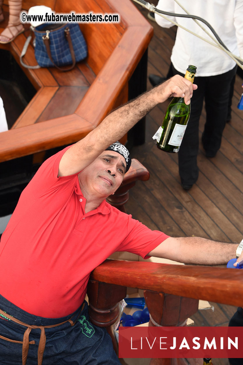 Champagne Networking Pirate Boat