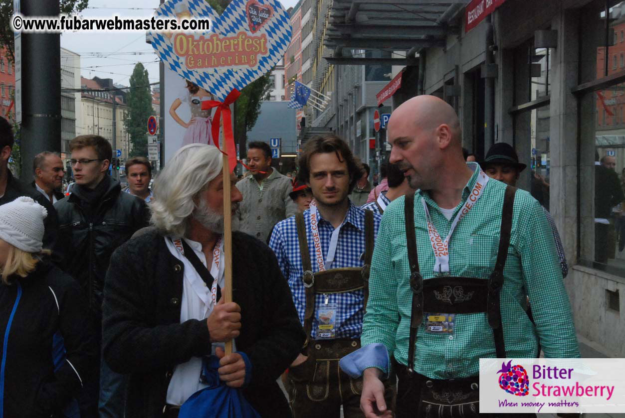 Beer tent seating in the legendary Hacker Festzelt