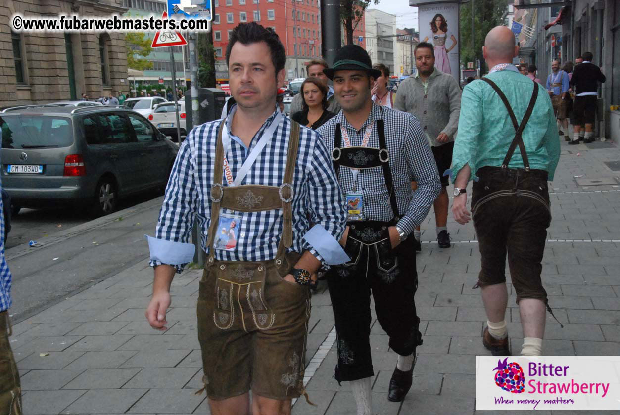 Beer tent seating in the legendary Hacker Festzelt