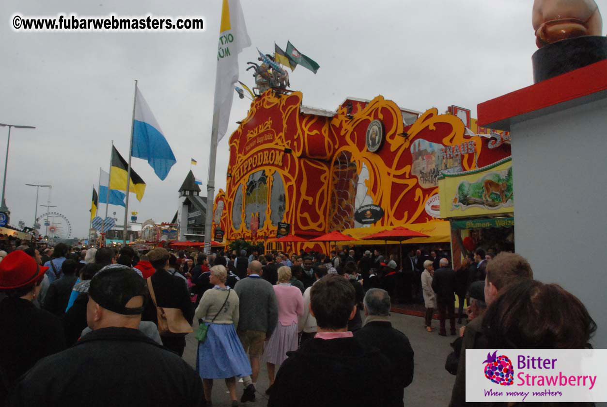 Beer tent seating in the legendary Hacker Festzelt
