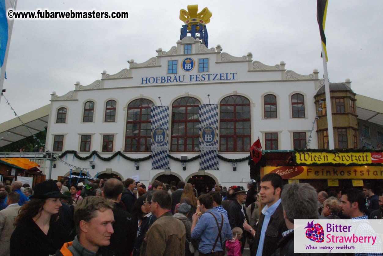 Beer tent seating in the legendary Hacker Festzelt