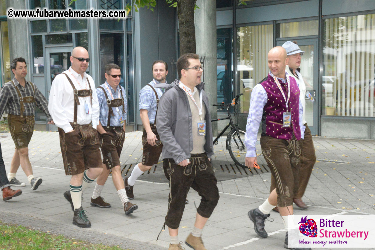 Beer tent seating in the legendary Hacker Festzelt