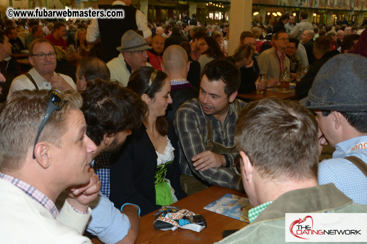 Beer tent seating in the legendary Hacker Festzelt