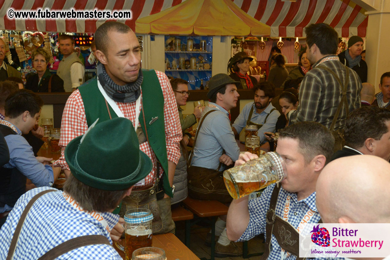 Beer tent seating in the legendary Hacker Festzelt