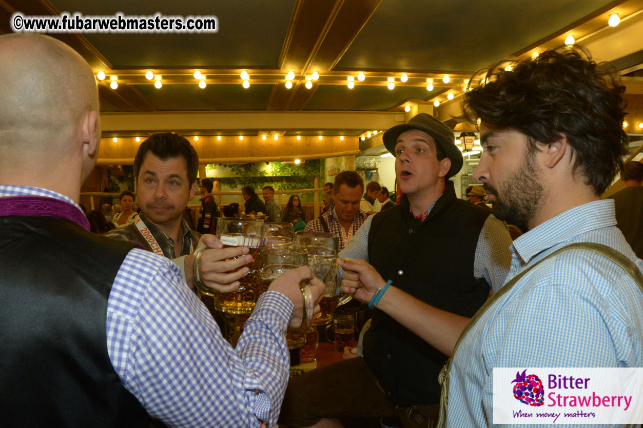 Beer tent seating in the legendary Hacker Festzelt