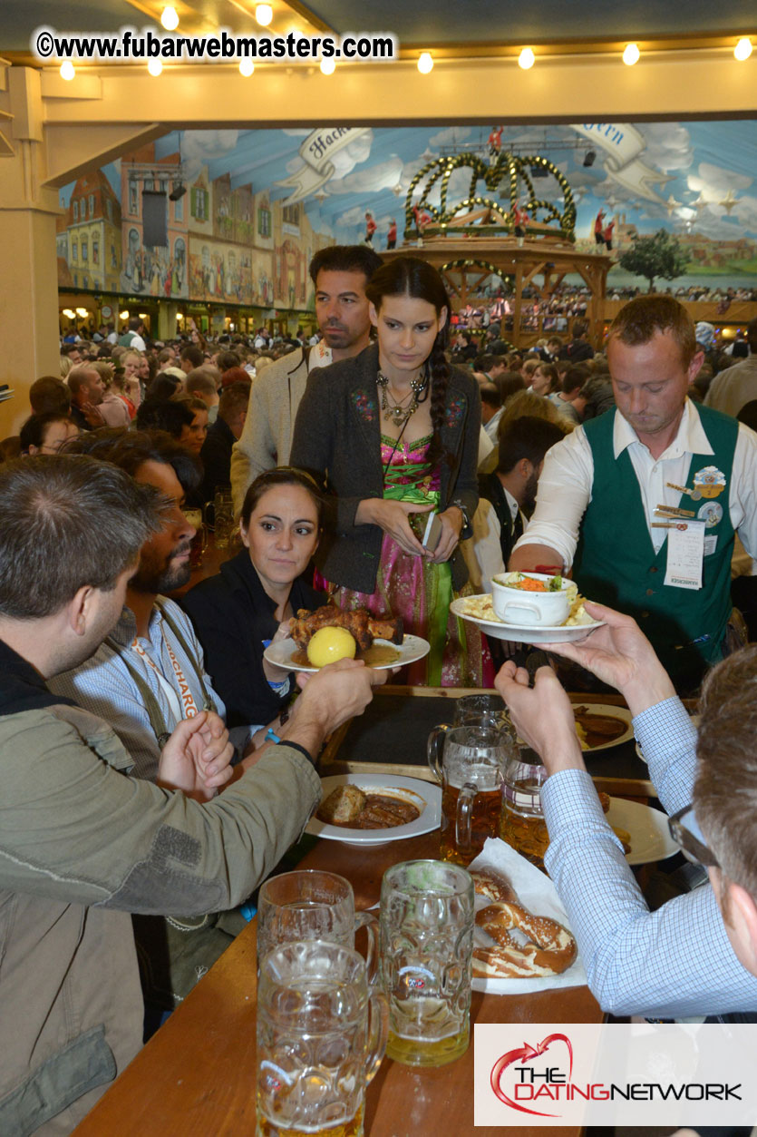 Beer tent seating in the legendary Hacker Festzelt