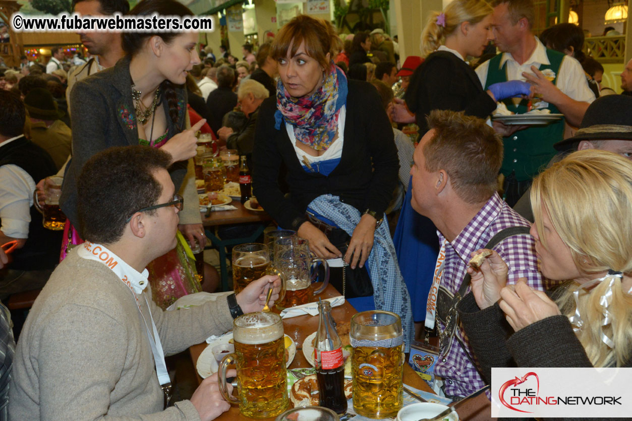 Beer tent seating in the legendary Hacker Festzelt