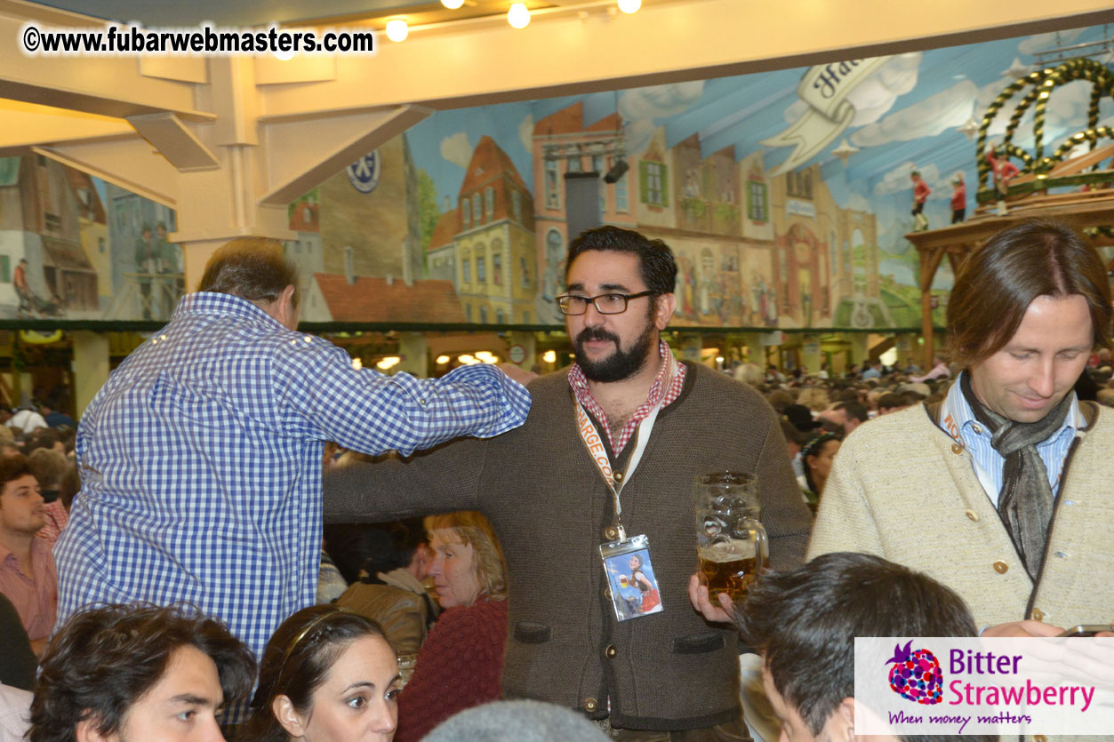 Beer tent seating in the legendary Hacker Festzelt