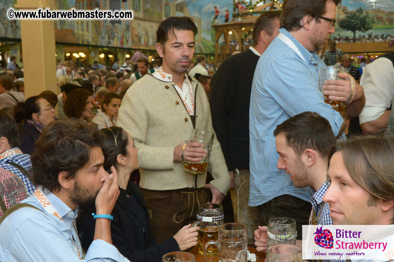 Beer tent seating in the legendary Hacker Festzelt