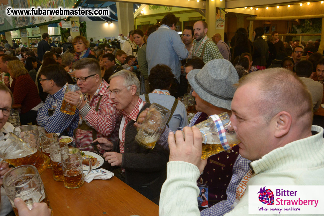 Beer tent seating in the legendary Hacker Festzelt