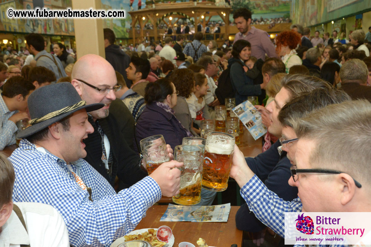 Beer tent seating in the legendary Hacker Festzelt