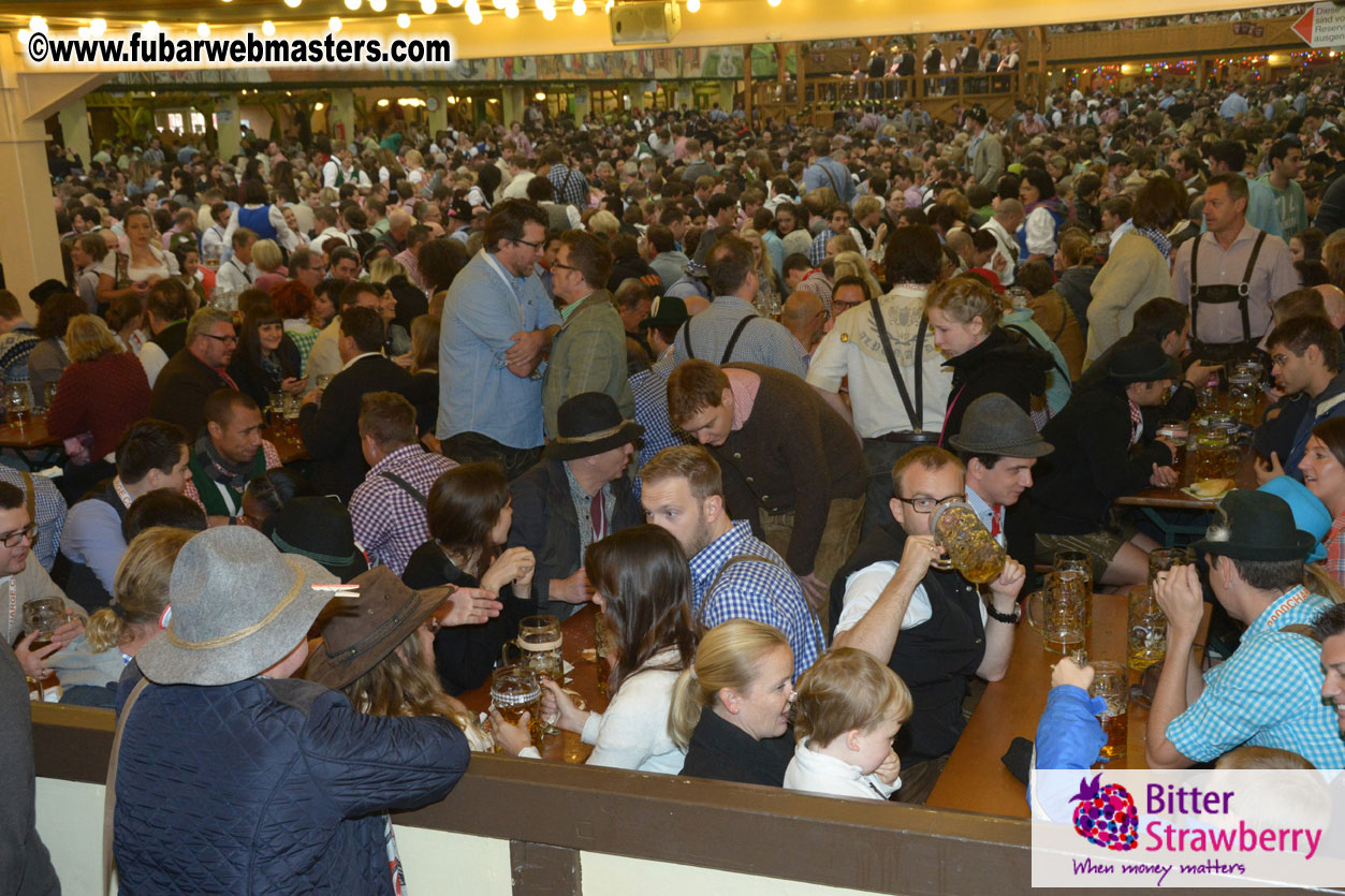 Beer tent seating in the legendary Hacker Festzelt