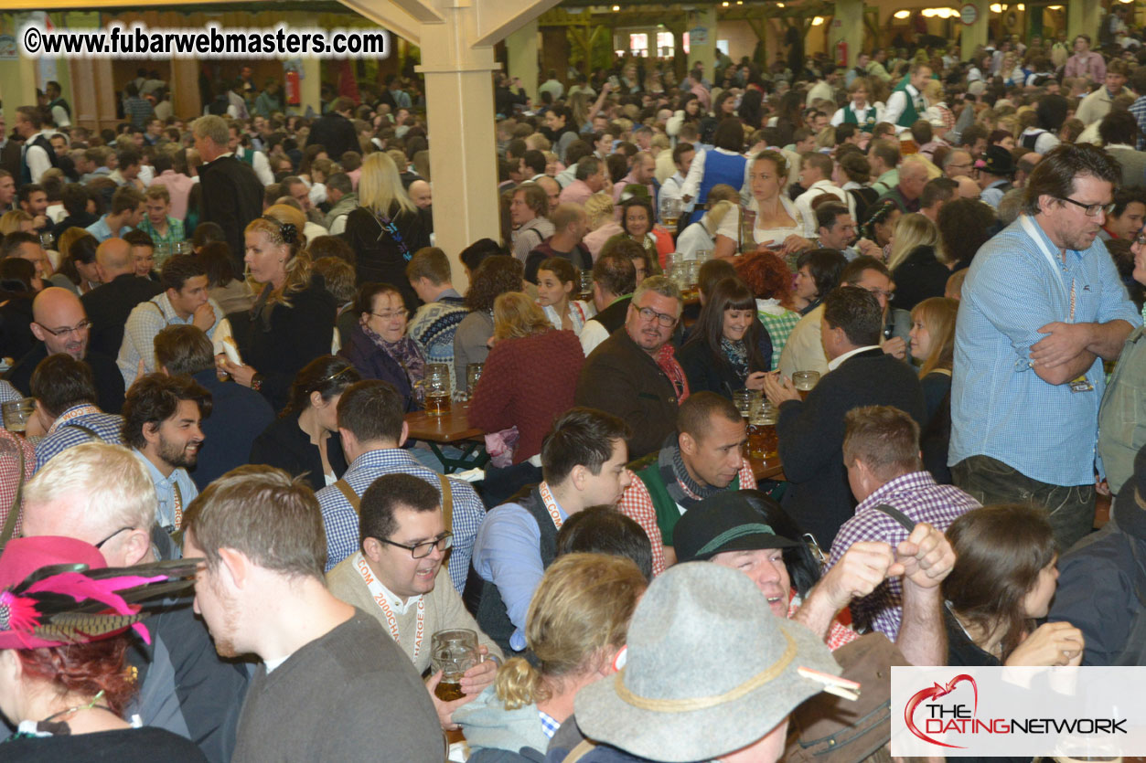 Beer tent seating in the legendary Hacker Festzelt