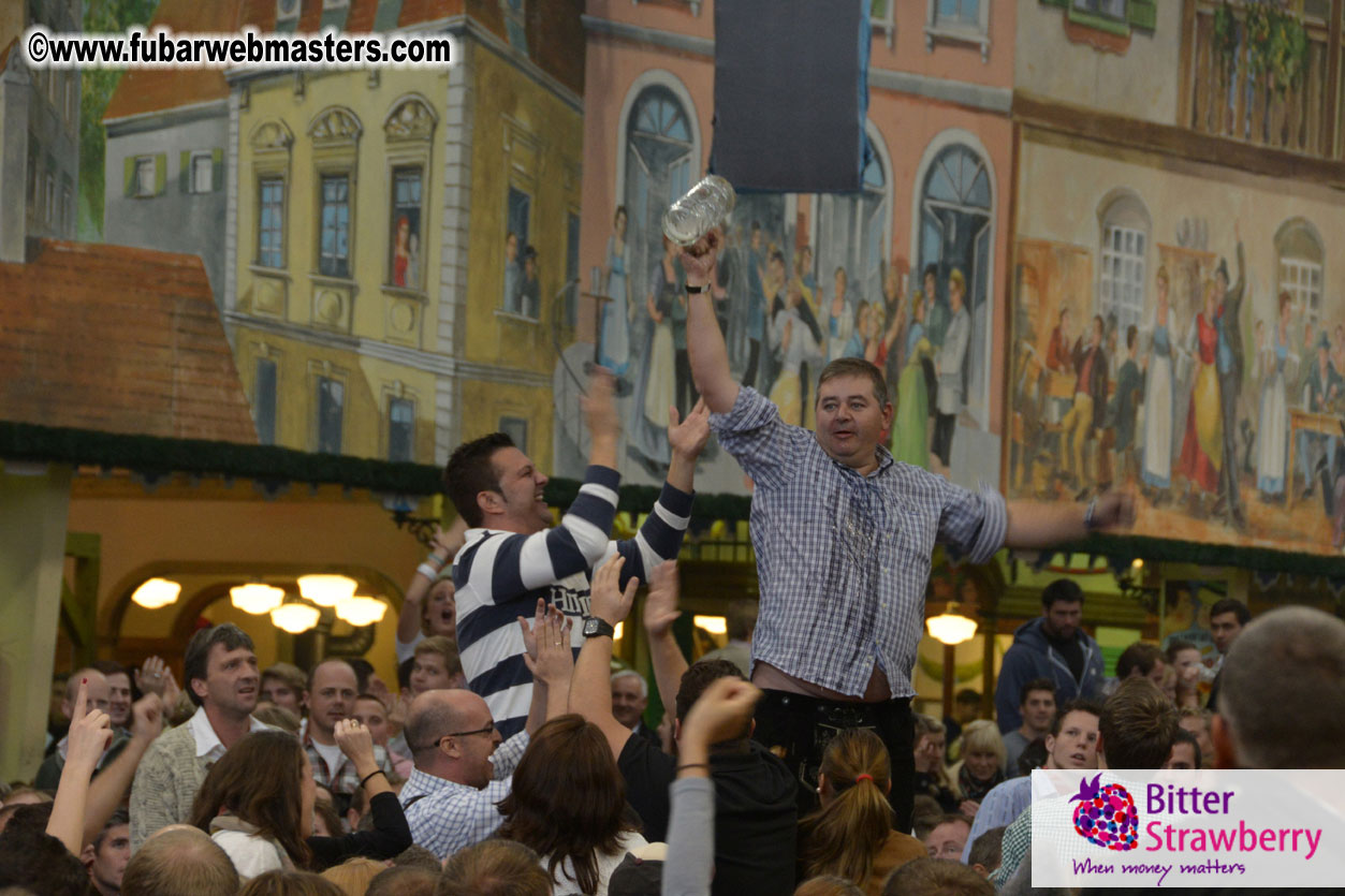 Beer tent seating in the legendary Hacker Festzelt