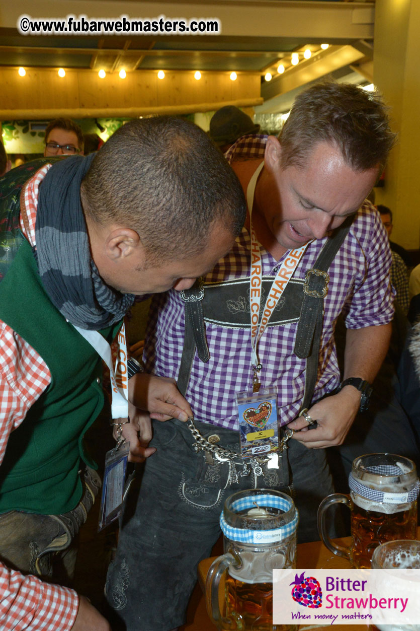 Beer tent seating in the legendary Hacker Festzelt