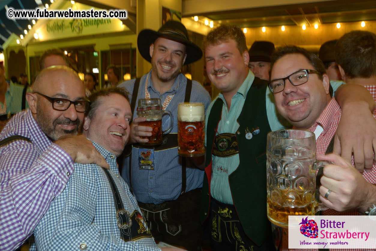 Beer tent seating in the legendary Hacker Festzelt