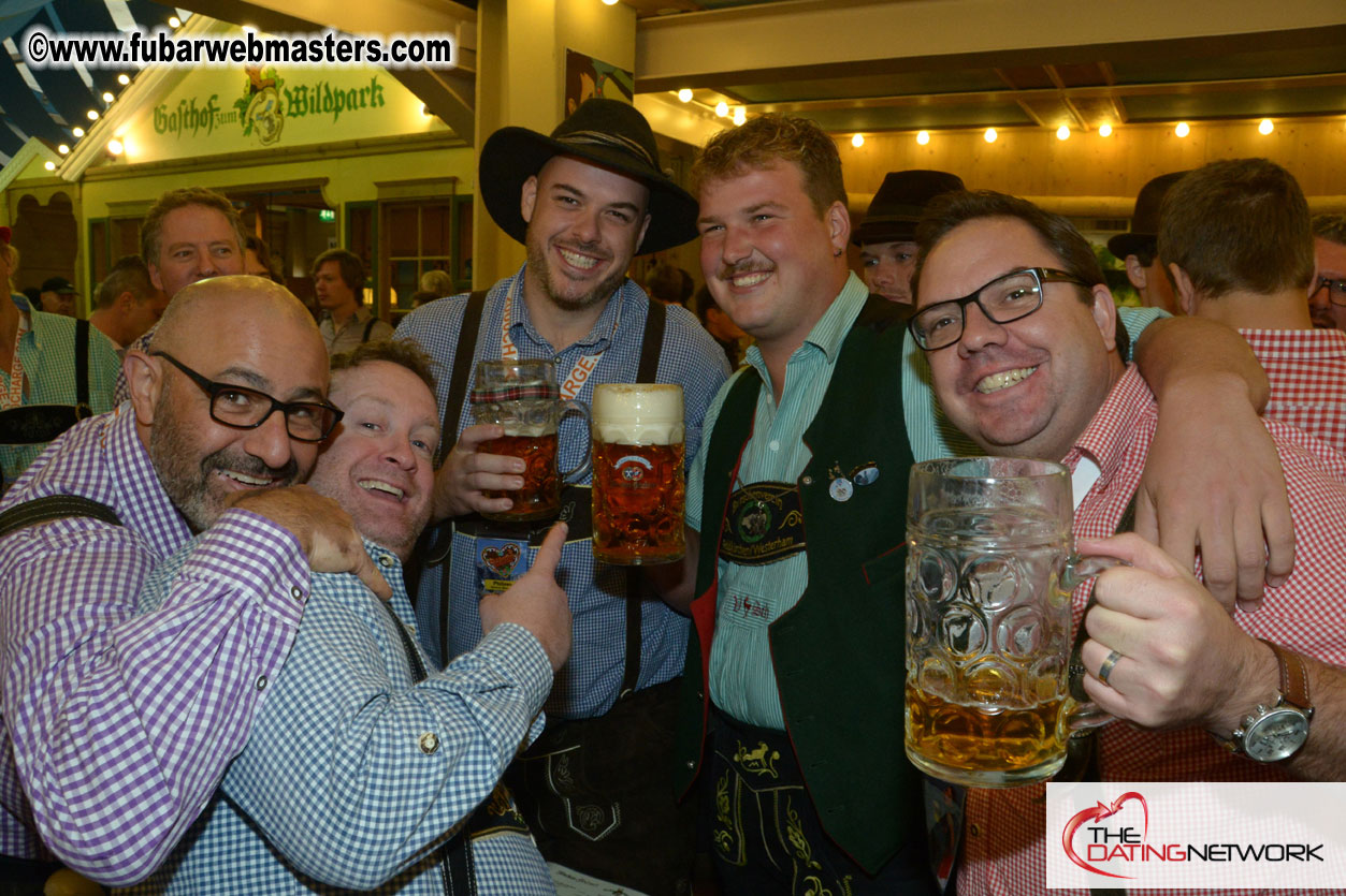 Beer tent seating in the legendary Hacker Festzelt