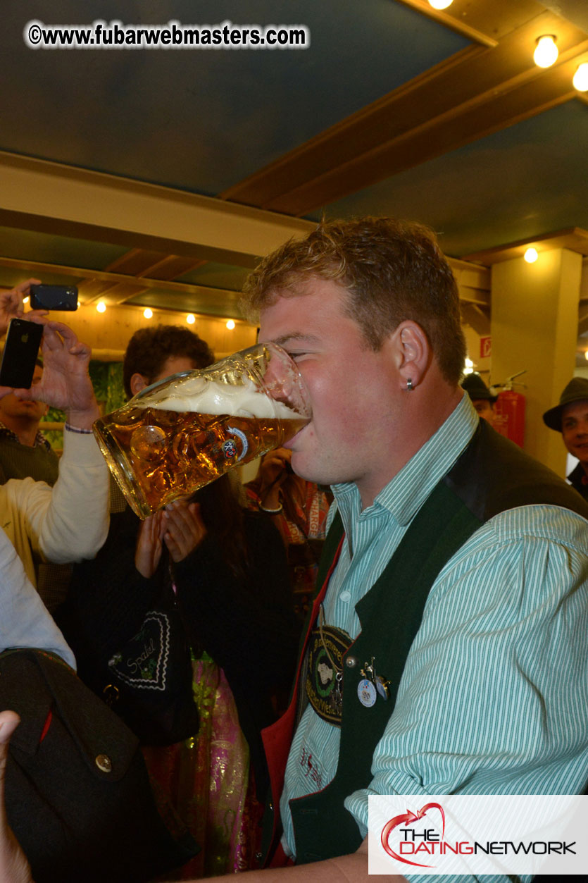 Beer tent seating in the legendary Hacker Festzelt