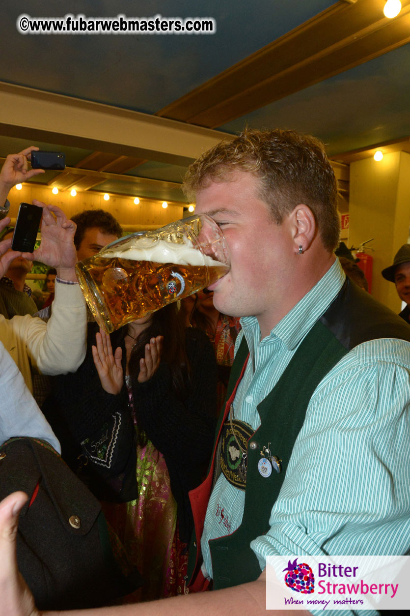 Beer tent seating in the legendary Hacker Festzelt