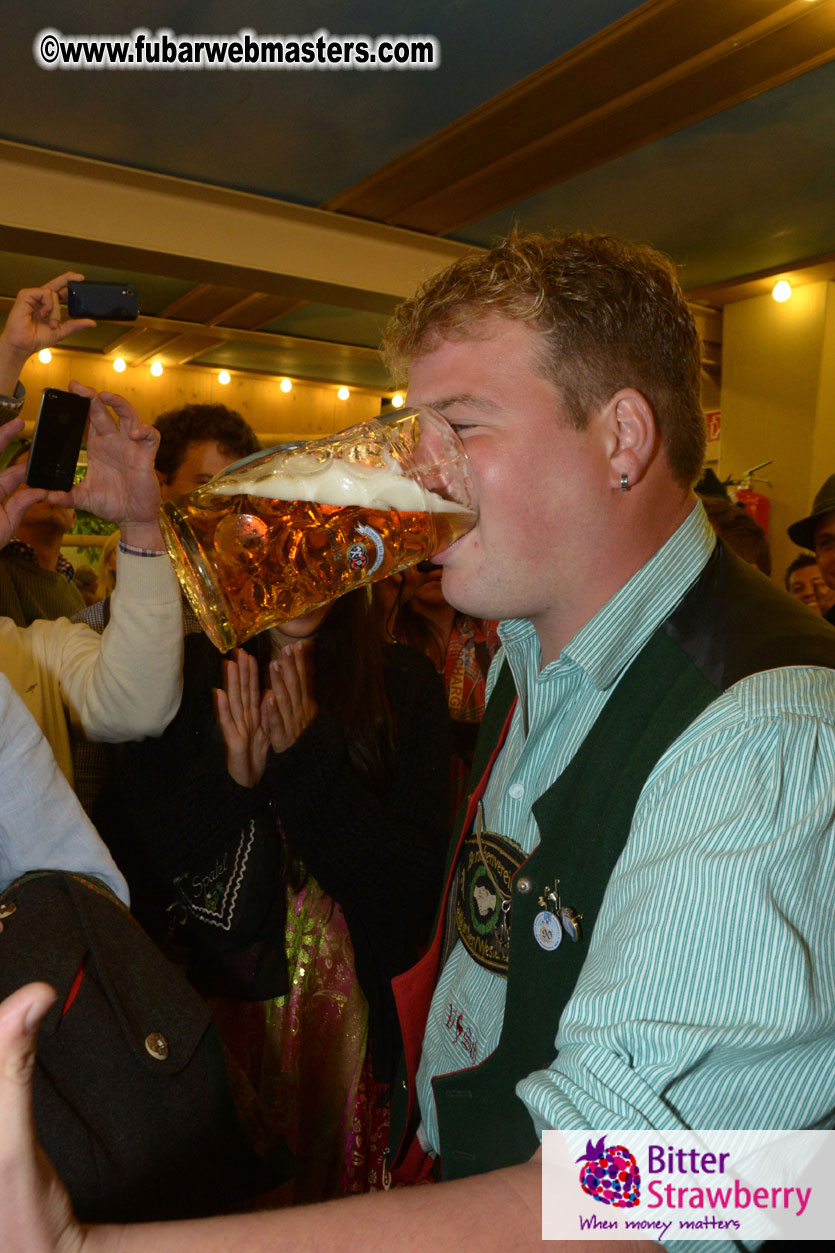 Beer tent seating in the legendary Hacker Festzelt