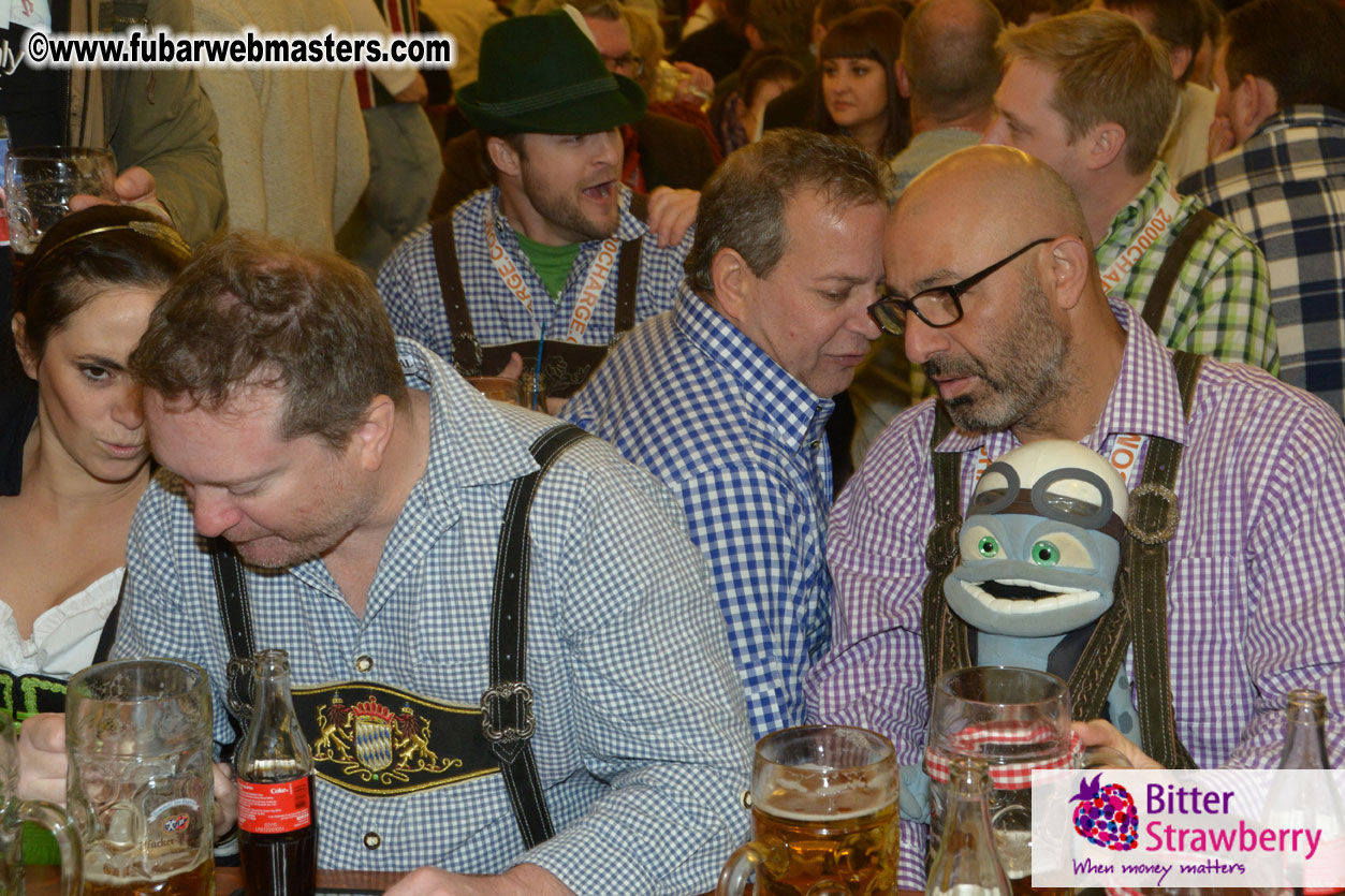 Beer tent seating in the legendary Hacker Festzelt
