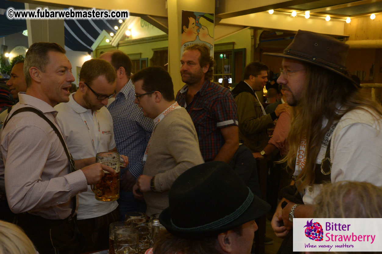 Beer tent seating in the legendary Hacker Festzelt