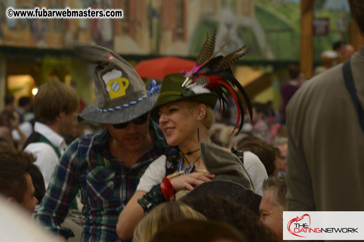 Beer tent seating in the legendary Hacker Festzelt
