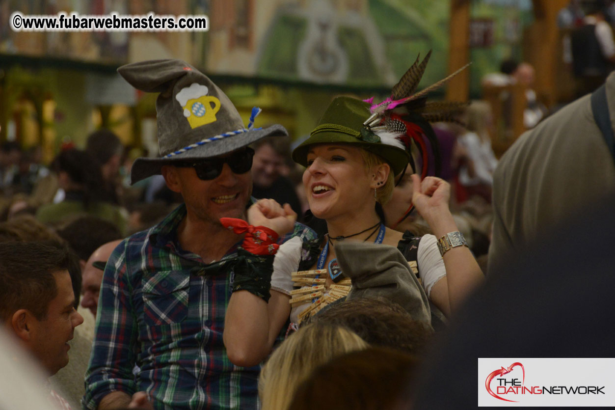 Beer tent seating in the legendary Hacker Festzelt