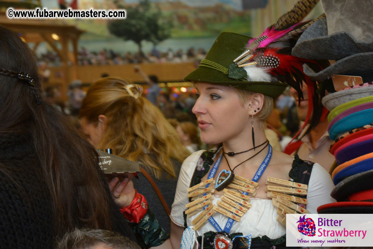 Beer tent seating in the legendary Hacker Festzelt