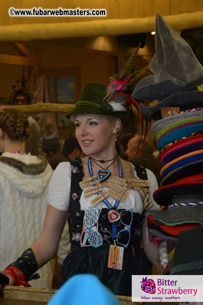 Beer tent seating in the legendary Hacker Festzelt