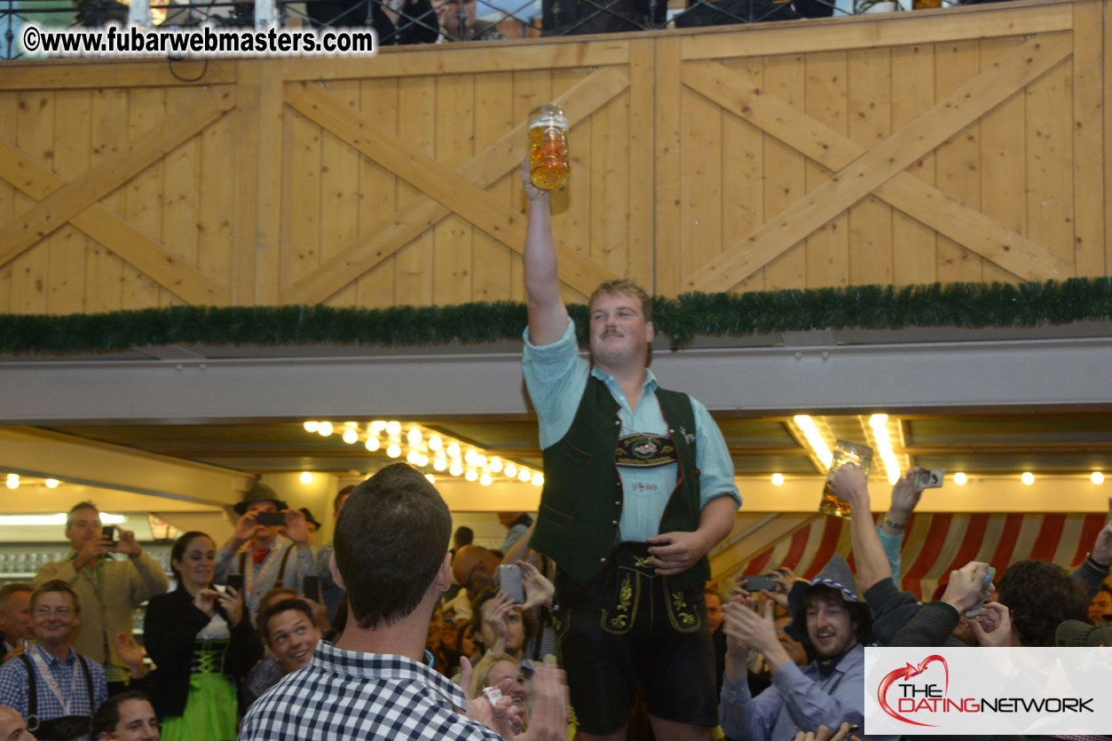 Beer tent seating in the legendary Hacker Festzelt