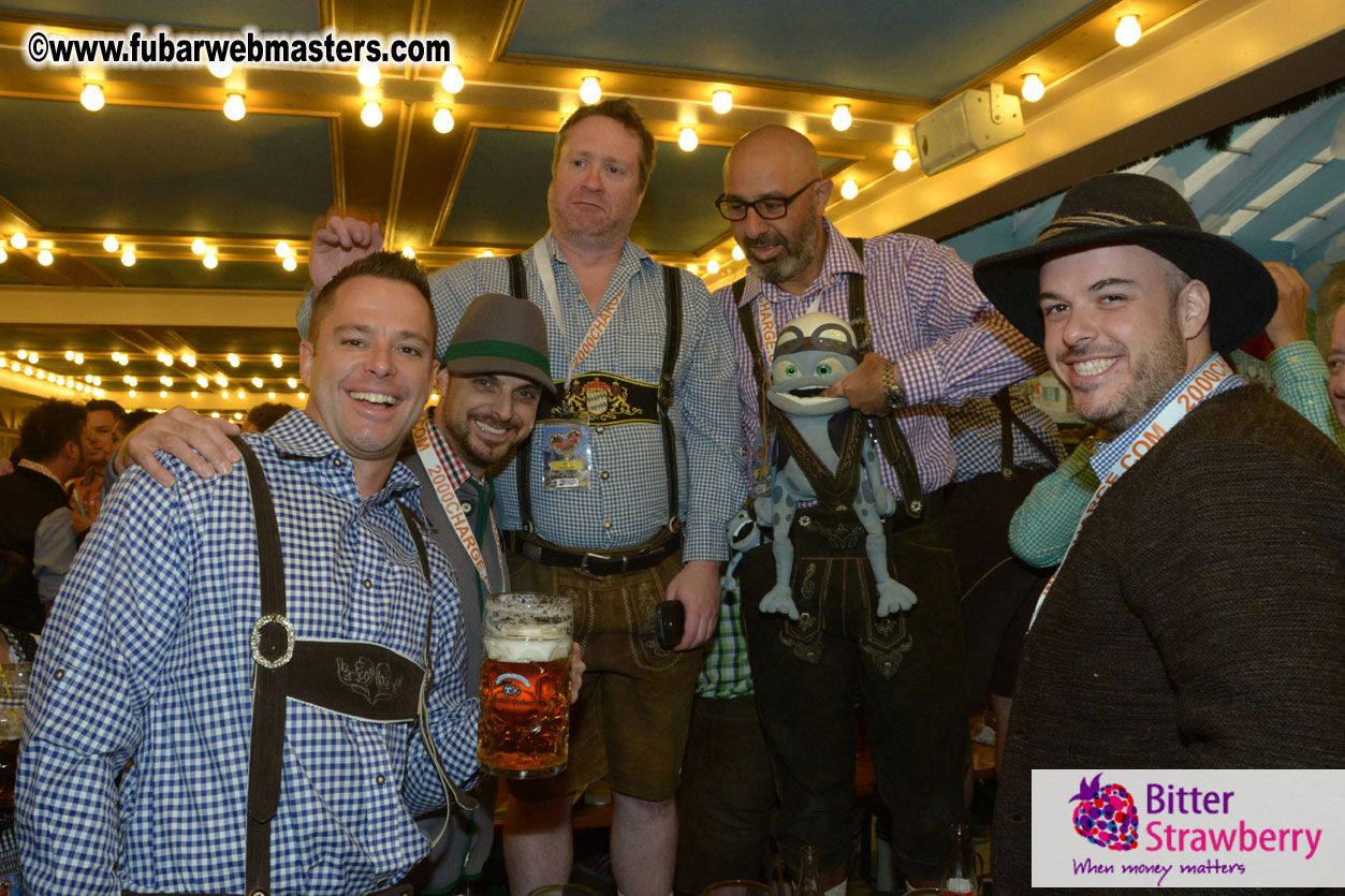 Beer tent seating in the legendary Hacker Festzelt