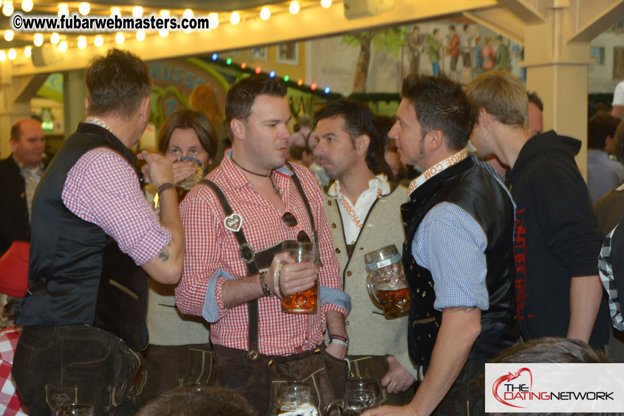 Beer tent seating in the legendary Hacker Festzelt