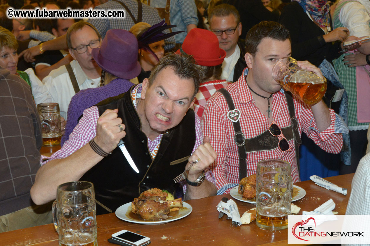 Beer tent seating in the legendary Hacker Festzelt