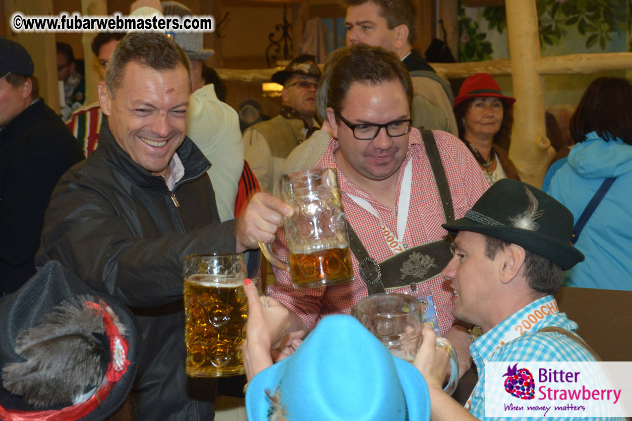 Beer tent seating in the legendary Hacker Festzelt