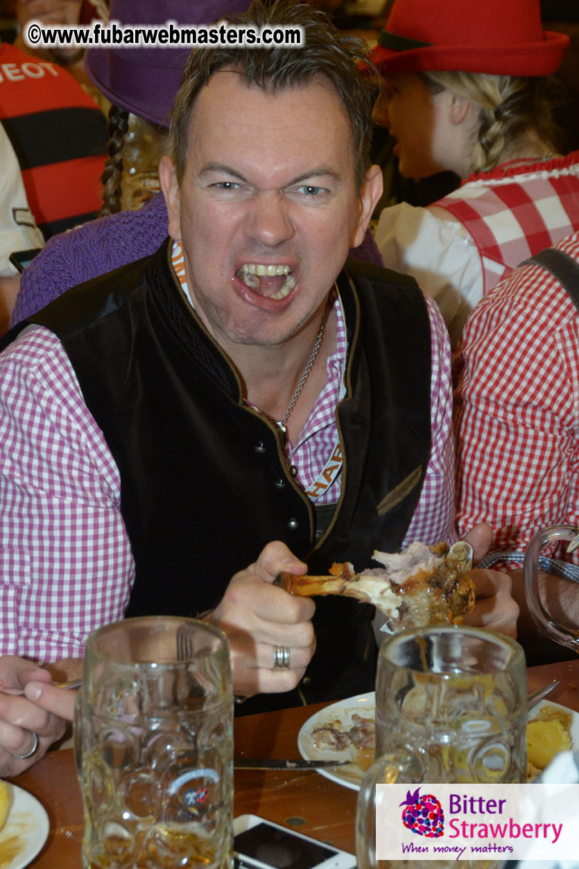 Beer tent seating in the legendary Hacker Festzelt