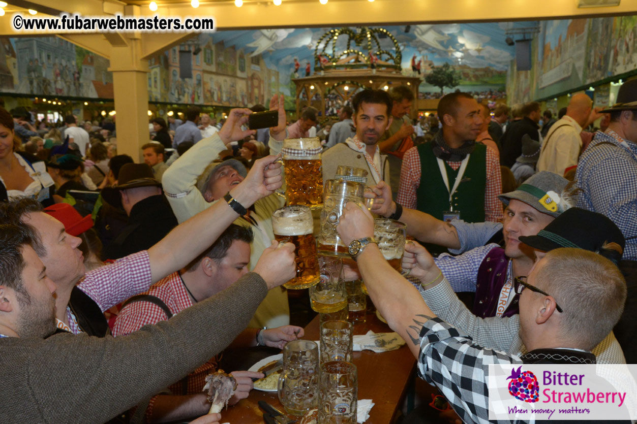 Beer tent seating in the legendary Hacker Festzelt