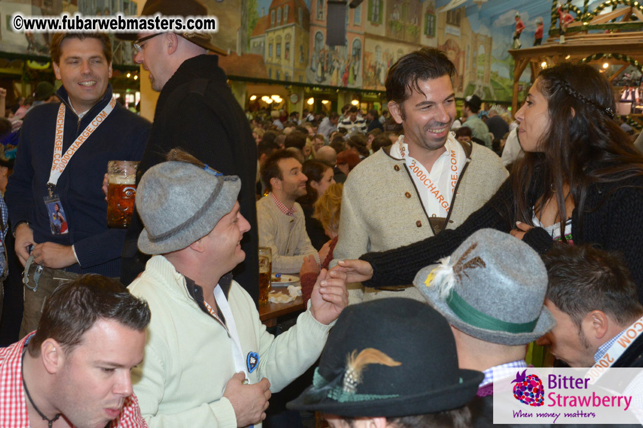 Beer tent seating in the legendary Hacker Festzelt
