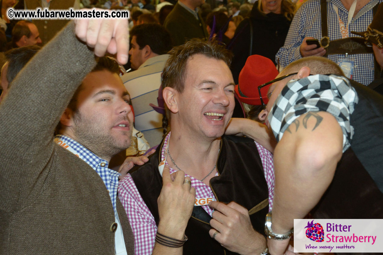Beer tent seating in the legendary Hacker Festzelt