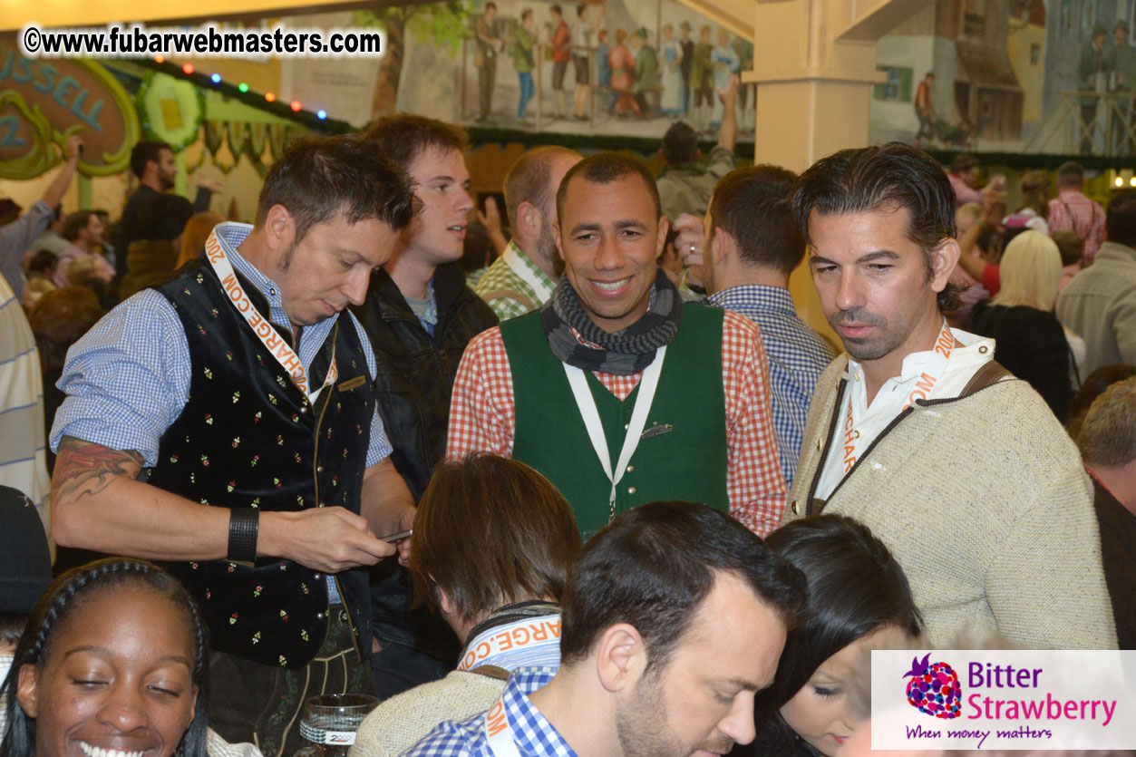 Beer tent seating in the legendary Hacker Festzelt
