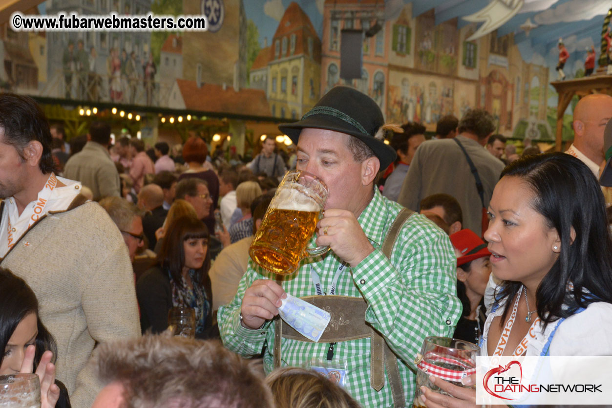 Beer tent seating in the legendary Hacker Festzelt