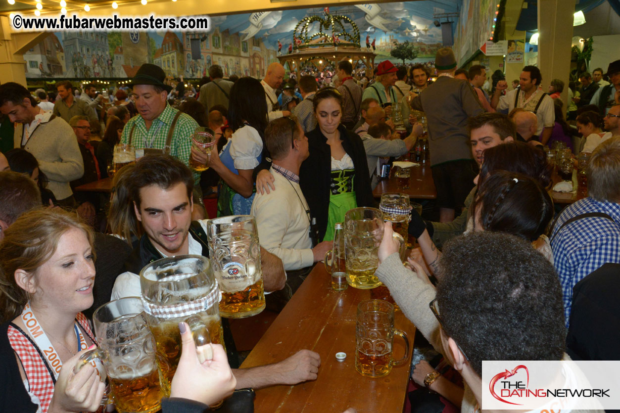 Beer tent seating in the legendary Hacker Festzelt