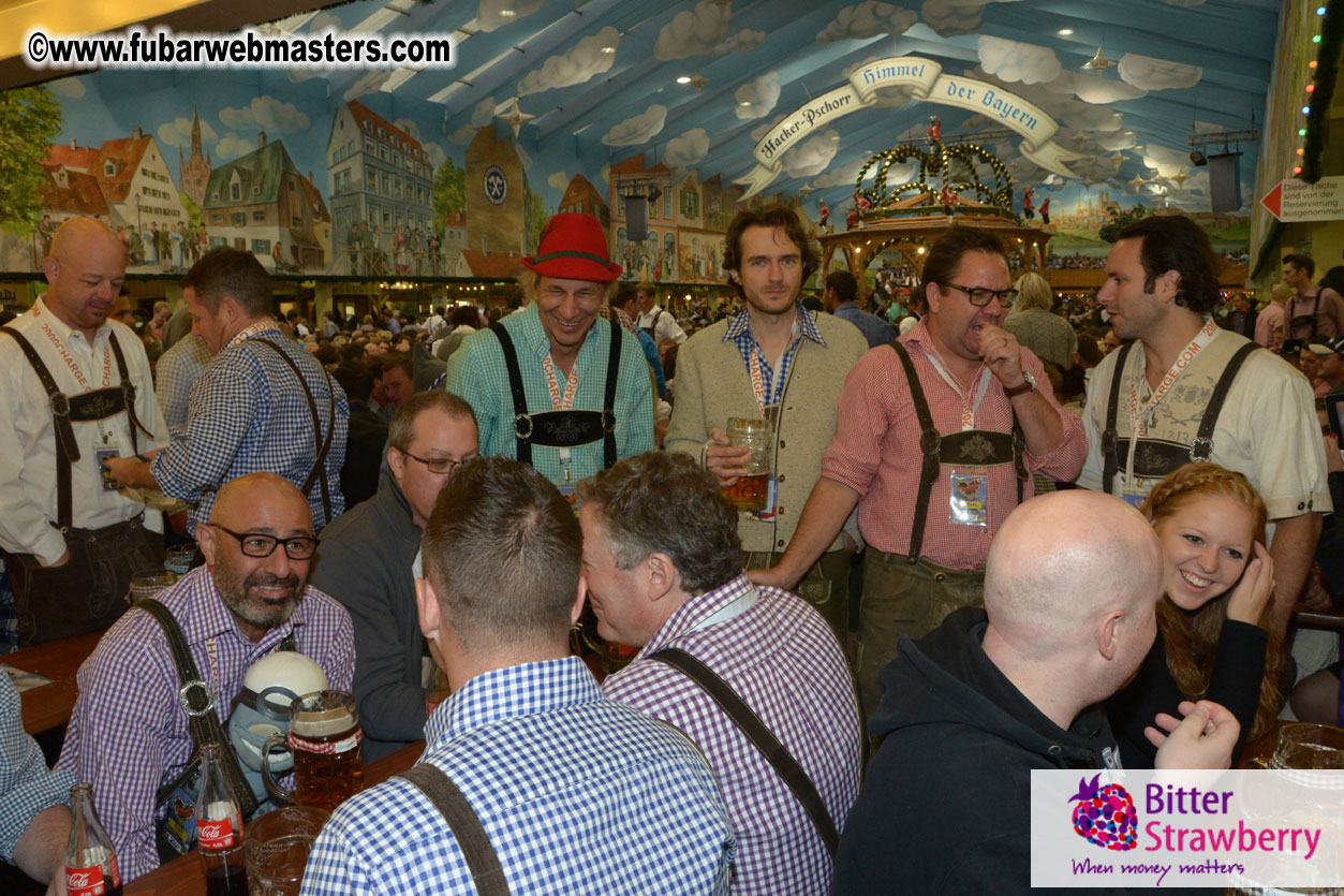 Beer tent seating in the legendary Hacker Festzelt